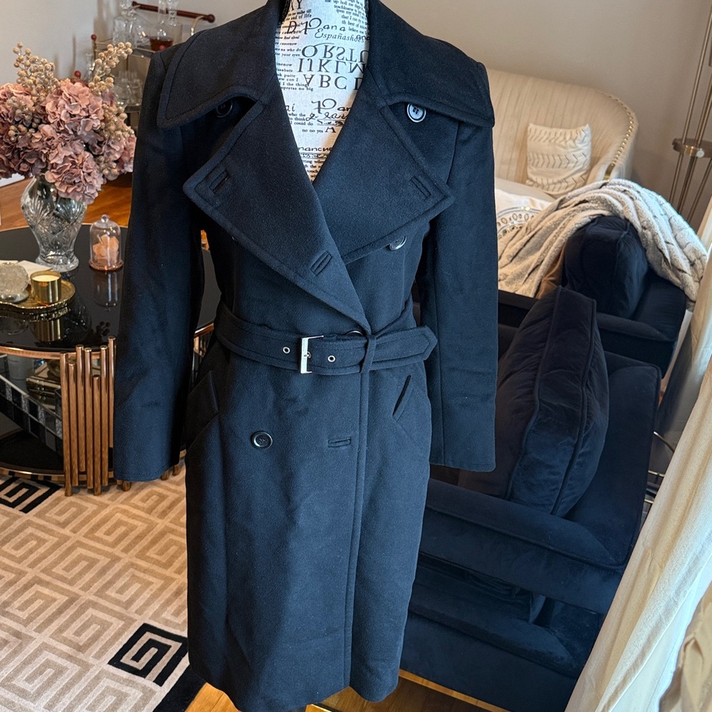 Sportmax Black Double-Breasted Trench Coat